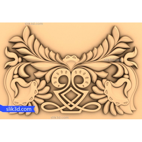 Majestic Flourish 3D STL Model for CNC Carving