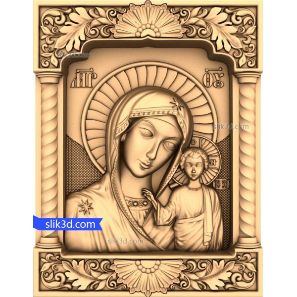 3D STL model ikony Matky Boží pro CNC
