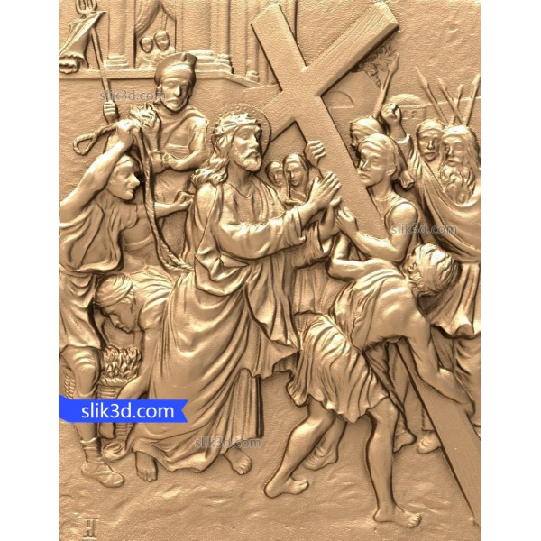 Modelul în relief 3D a lui Hristos purtând crucea Modelul în relief 3D a lui Hristos purtând crucea