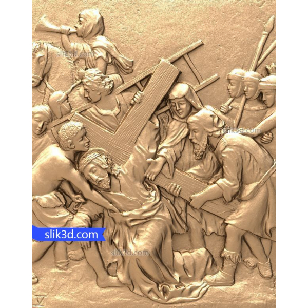 The Burden of the Cross - 3D STL Relief Model