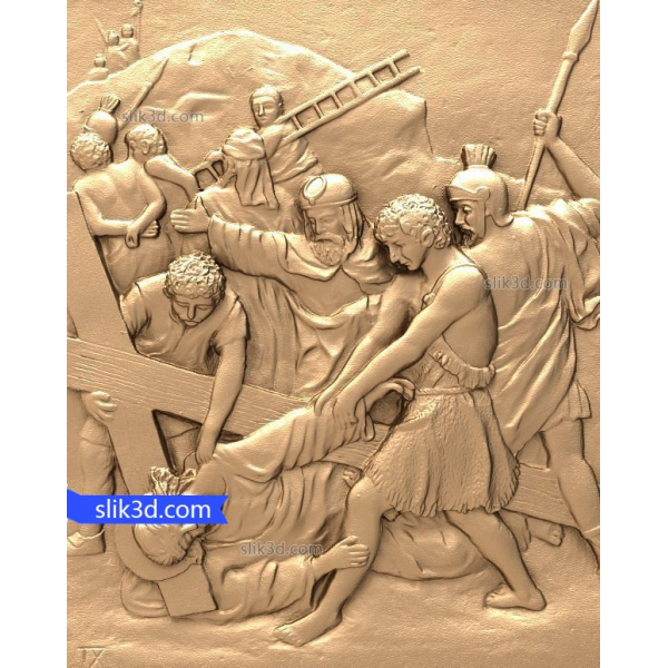 Carrying the Cross 3D STL Model for CNC Carrying the Cross 3D STL Model for CNC