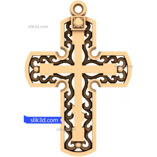 Ornate Cross Pendant STL Model for CNC Ornate Cross Pendant STL Model for CNC