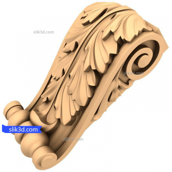 Verziertes Acanthus-Konsolen-3D-STL-Modell für CNC