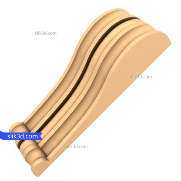 Curved Elegance Bracket 3D Model STL for CNC Curved Elegance Bracket 3D Model STL for CNC