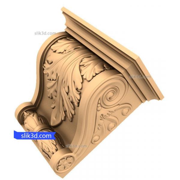 Elegant Acanthus Corbel 3D STL Model for CNC Elegant Acanthus Corbel 3D STL Model for CNC