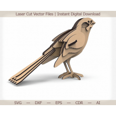 Sparrow 3D Laser Cut Vector Template