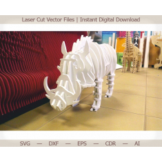 Boar 3D Laser Cut Vector Template