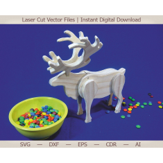 Kiçik Олененок - Vector şablon 3D, Lazer Kəsmə