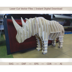 Rhinoceros 3D Slot-Spolu Laser Cut Vektor Šablona