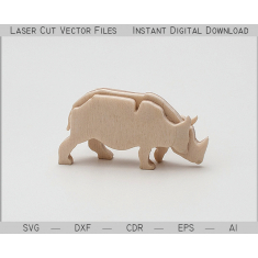Rhinoceros 3D Laser Cut Vektor Šablona