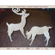 Slot-Spolu Sob Pár - Laser Cut Vektor Šablona