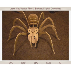 Spider 3D Laser Cut Vektor Šablona