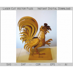 Cockerel 3D Laser Cut Vector Template