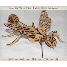 Bees 3D Laser Cut Vector Template
