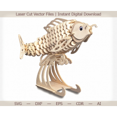 Ryby na Stand - Laser Cut Vektor Šablona