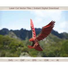 Flying Hawk 3D Laser Cut Template