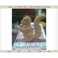Layered Squirrel 3D Puzzle - Laser Cut Vector Template