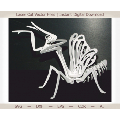 File Vektor Pemotongan Laser Mantis 3D