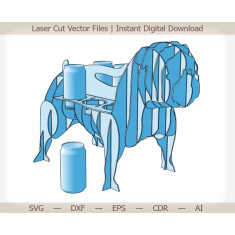 Bulldog ສາມາດຖື-Laser ຕັດ Vector