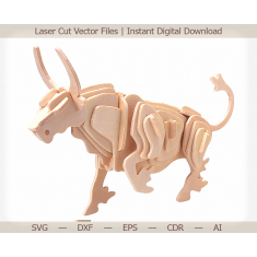 Bull ໓D Laser ຕັດແມ່ແບບ Vector