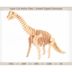 Sauropodní Dinosaurus 3D Laser Cut Vektor Šablona