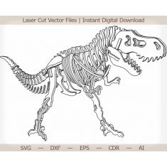 Tyrannosaurus Rex Skeleton Laser Cut Vector Template