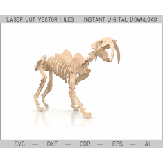Saber-Tooth Kostra 3D Laser Cut Vektor Šablona