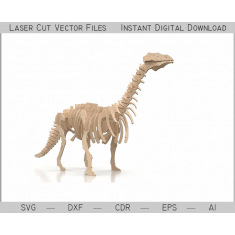 Sauropodní Dinosaurus 3D Laser Cut Vektor Šablona