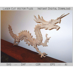The Dragon - 3D Laser Cut Vector Template