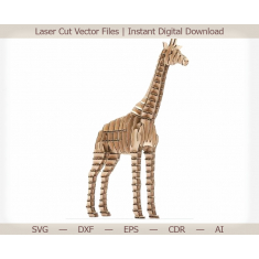 Giraffe 3D Laser Cut Vector Template