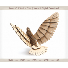 Flying Bird 3D Laser Cut Template