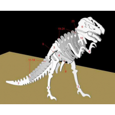 T-Rex 3D Laser Cut Skeleton Vector Template