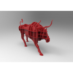 Bull ໓D Laser ຕັດແມ່ແບບ Vector