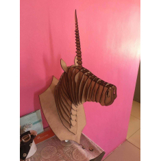 File Vektor Potongan Laser Berlapis Kepala Unicorn 3D