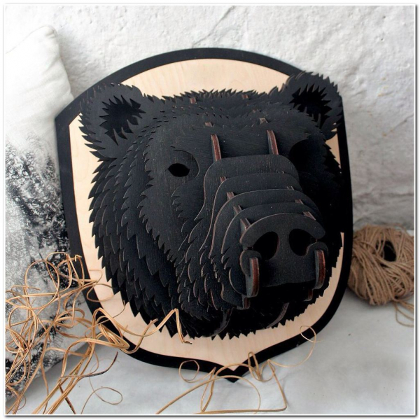 Layered Bear Head Laser Schneiden Datei für 3D-Wand-Trophäe Layered Bear Head Laser Schneiden Datei für 3D-Wand-Trophäe