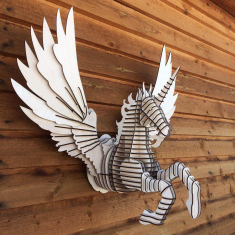3D Divar heykəltəraşlıq Pegasus - Vector fayl Lazer kəsmə
