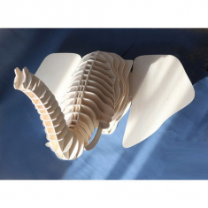 Sloní Hlava 3D Laser Cut Vektor Šablona