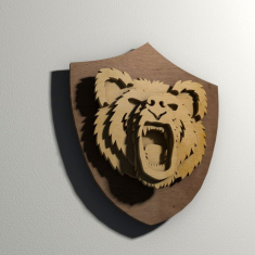 Layered Bear Head Wall Trophy Vector