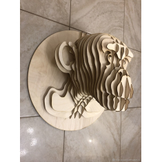 Monkey Head 3D Layered Laser Cut Vector Template