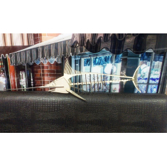 Blue Marlin - Vektor, Lazer Kəsmə Skelet Balıq Marlin