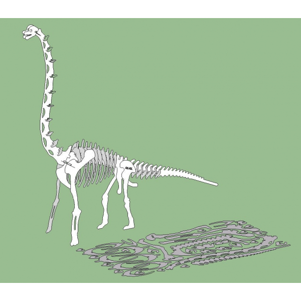 Brachiosaurus Skeleton Laser Cut Vector File — 3D Wooden Model Template Brachiosaurus Skeleton Laser Cut Vector File — 3D Wooden Model Template