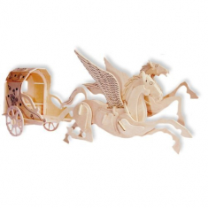 Winged Horse and Carriage Laser Cut Vector
