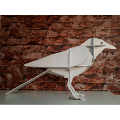 Stojící Pták 3D Laser Cut Vektor Šablona