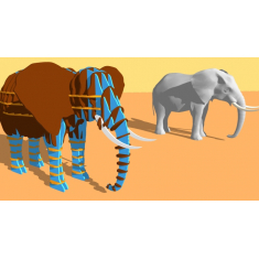Slon 3D Laser Cut Vektor Šablona