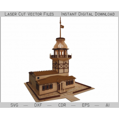 Djevojačko Toranj Laser Rez Vektor Model