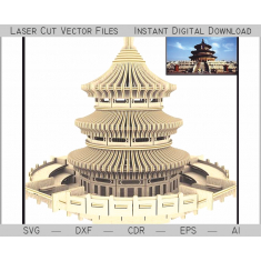 Hram Raja u Pekingu - Laser Rez Vektor 3D Model