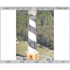 Espiral Farol de Corte a Laser 3D Vector Modelo