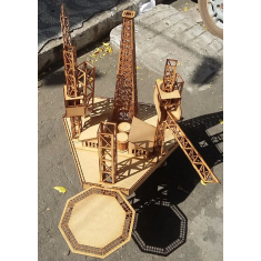 Plik Wektor cięcia Laserowego Naftowej platformy