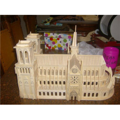 Catedrala Notre-Dame 3D cu Laser Tăiat Vector Șablon