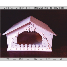 Nový Rok je Ptačí Krmítko — Laser Cut Vektorové Souboru